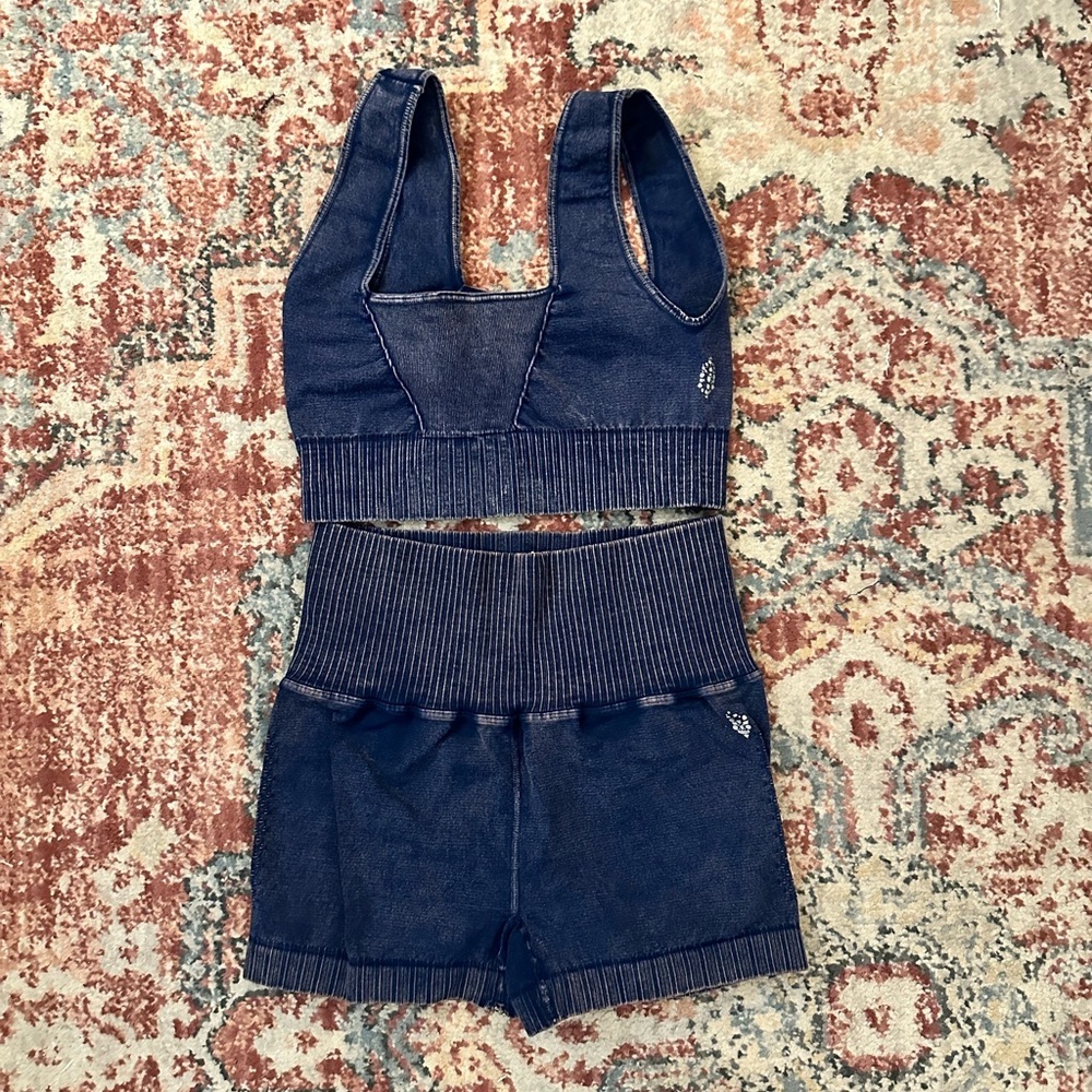 Blue Ribbed Women's Intimate Set - Picture 6 of 8